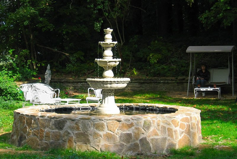 fountain in garden